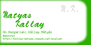 matyas kallay business card